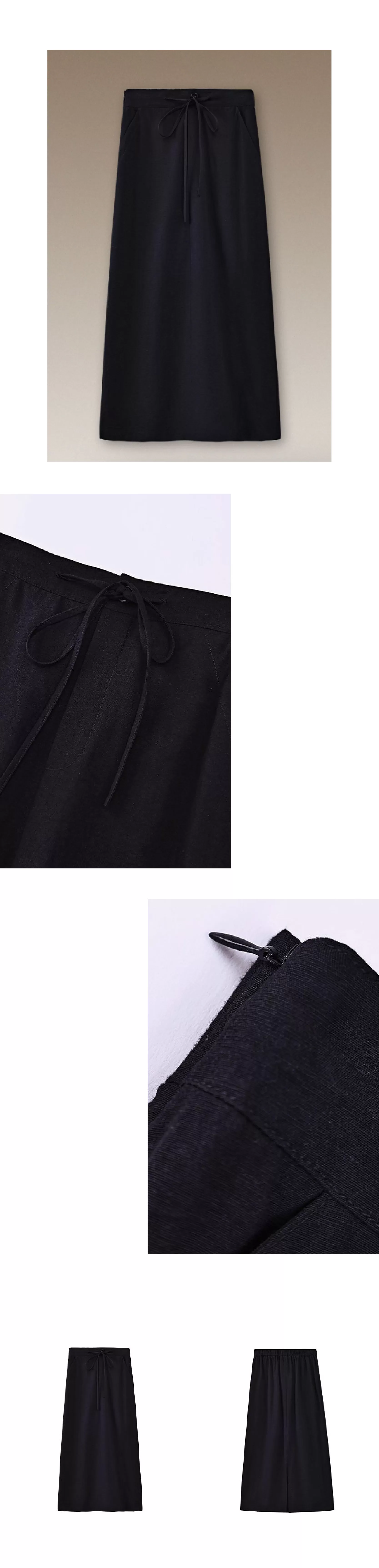 不出錯都會通勤基本款半身裙繫帶顯瘦H型直筒高腰裙女