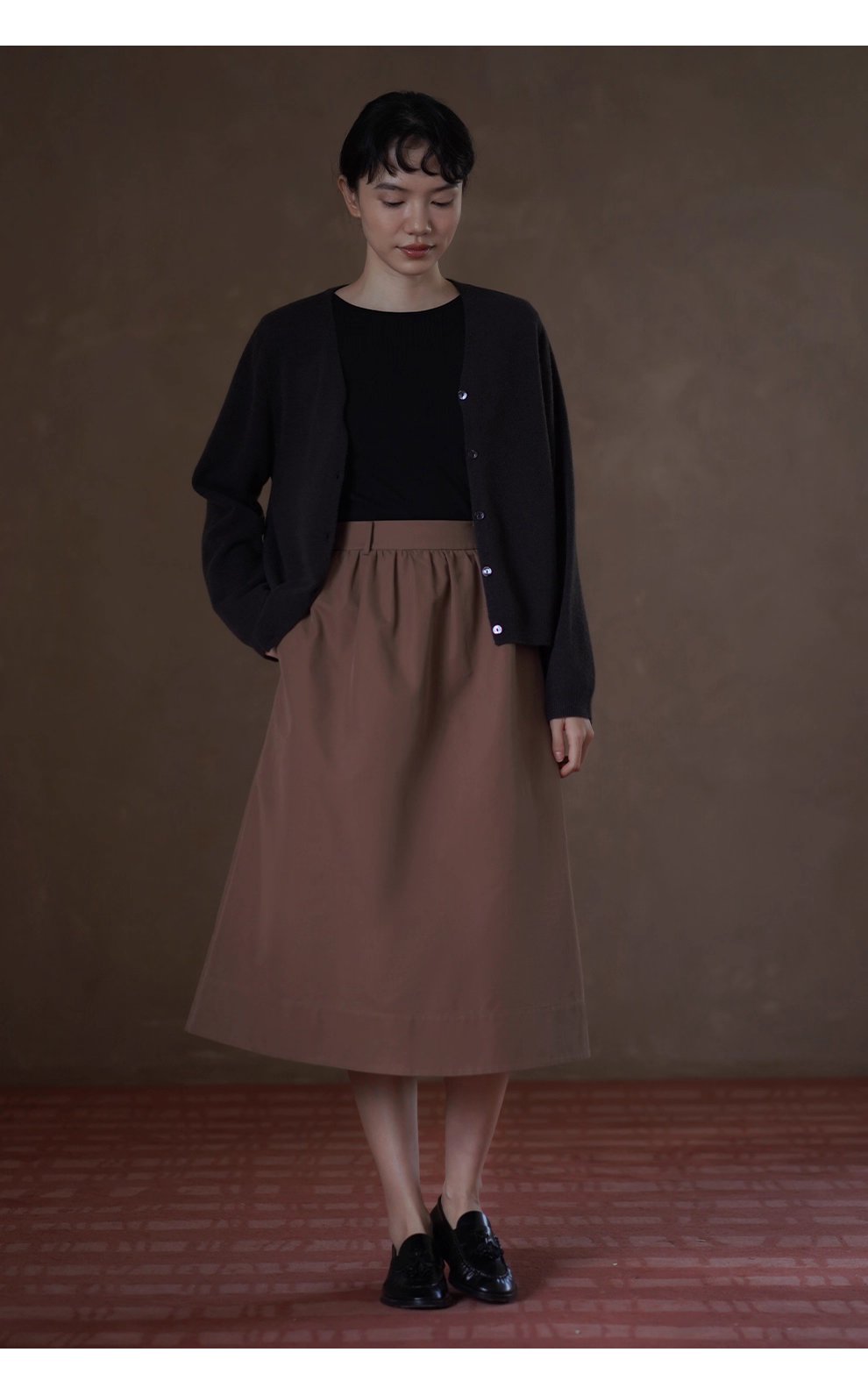 內外兼修蓬鬆軟糯100綿羊毛寬鬆V領顯瘦針織通勤外套女