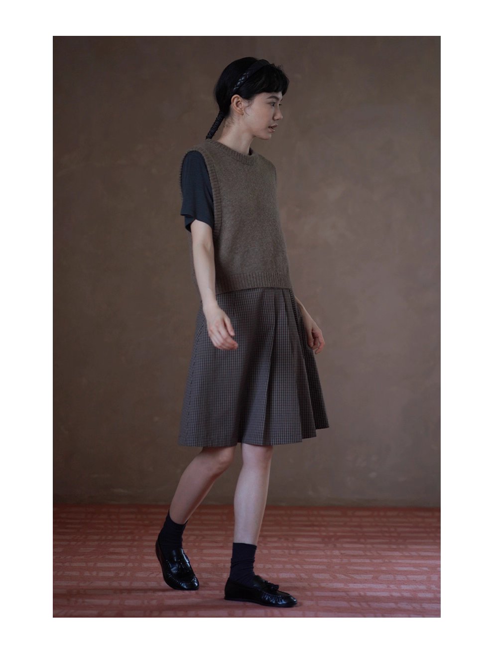 輕柔保暖羊絨羊駝綿羊優質搭配比圓領短版疊穿毛衣背心