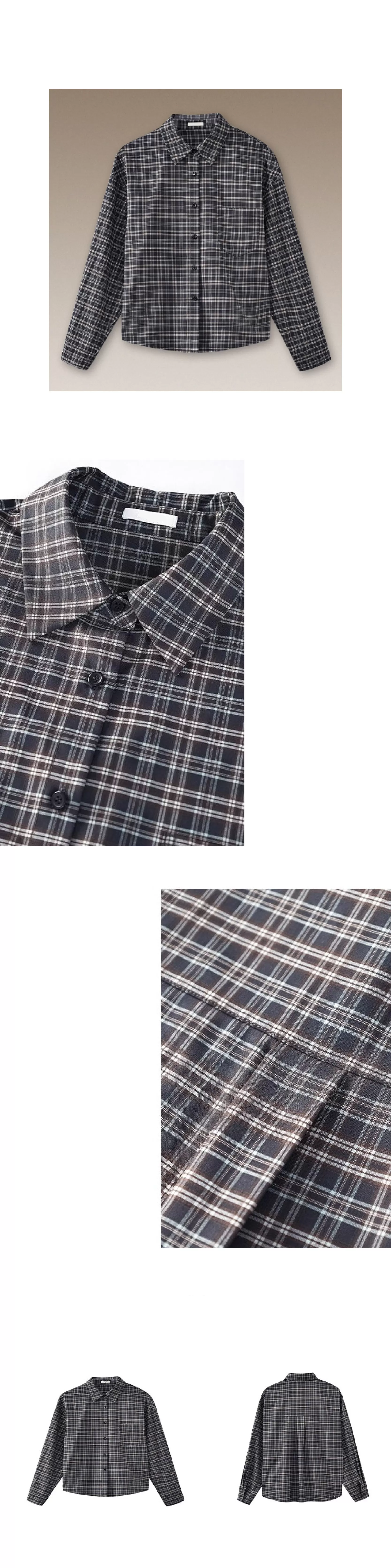 馬德拉斯復古格紋襯衫落肩寬鬆英倫疊穿學院翻領上衣女