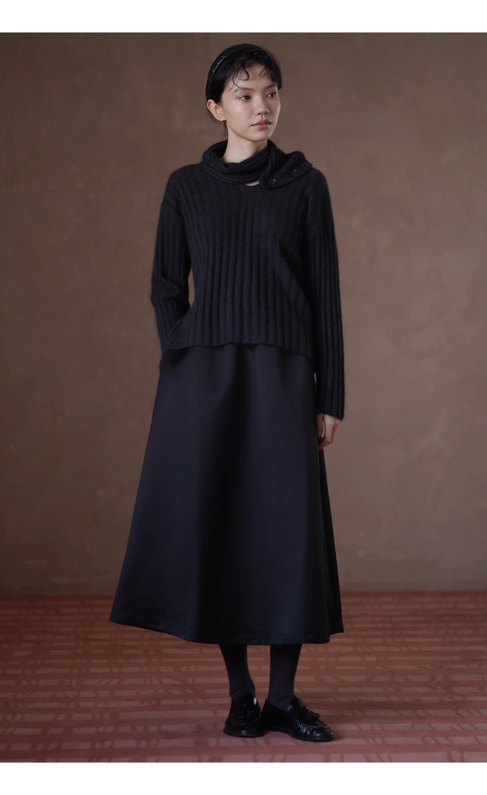 羅馬假日流光緞面貴氣高腰顯瘦遮肉蓬蓬A字通勤半身裙女