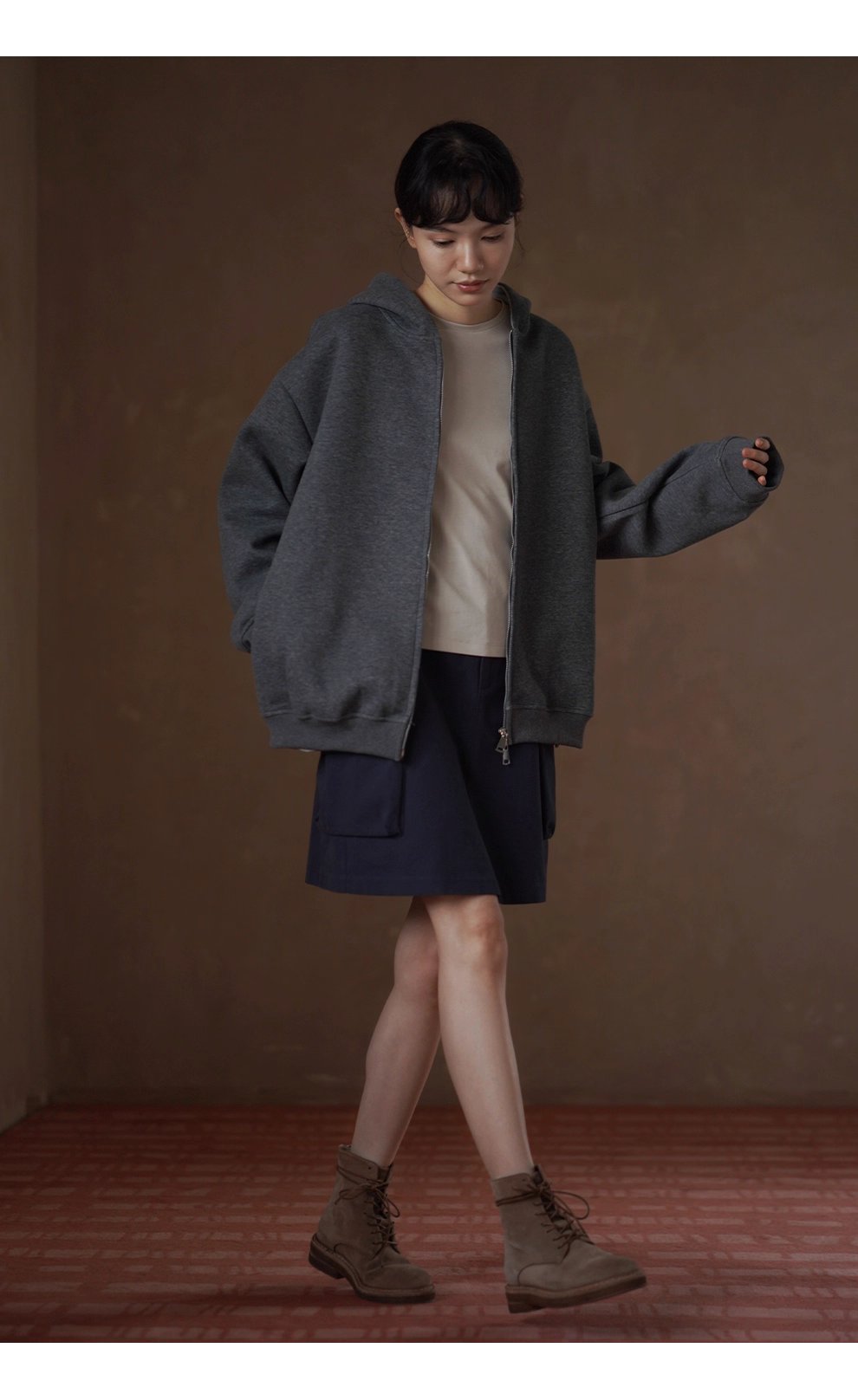 強包容配色基本款內搭可調式連結袖口圓領寬鬆T恤上衣女