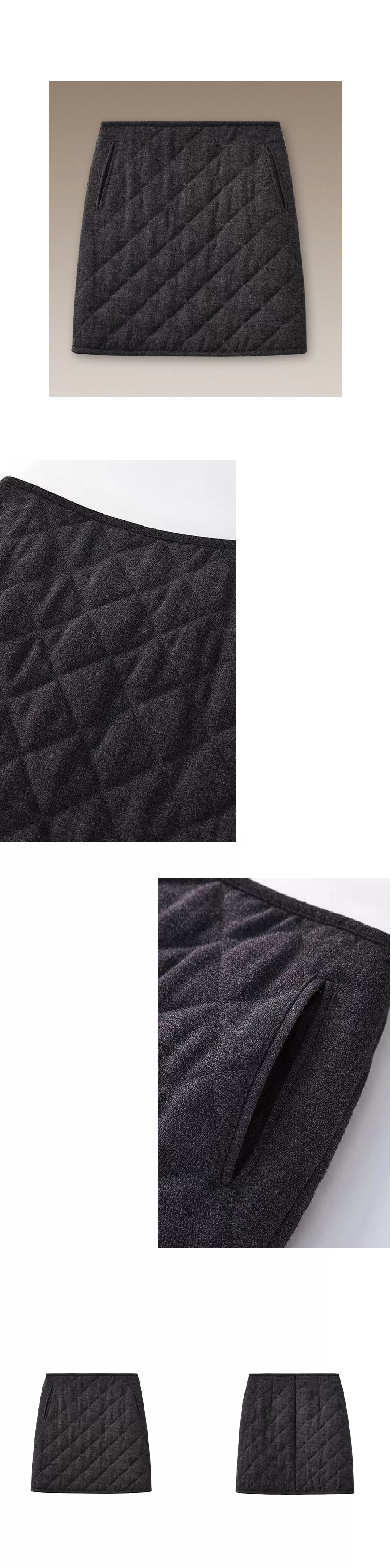 灰調菱格絎棉薄呢半身裙保暖百搭高腰A字顯瘦通勤短裙女,灰調菱格絎棉薄呢半身裙保暖百搭高腰A字顯瘦通勤短裙女,HBEW2020,灰調菱格絎棉薄呢半身裙保暖百搭高腰A字顯瘦通勤短裙女,菱格車線,五分裙長