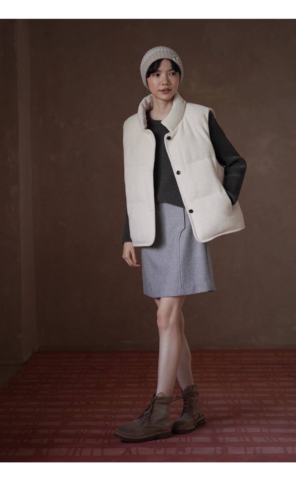 打破單調前片分割設計高腰短版顯瘦A字通勤毛呢半身裙女,打破單調前片分割設計高腰短版顯瘦A字通勤毛呢半身裙女,HBEW2022,打破單調前片分割設計高腰短版顯瘦A字通勤毛呢半身裙女,俐落剪裁,羊毛混紡