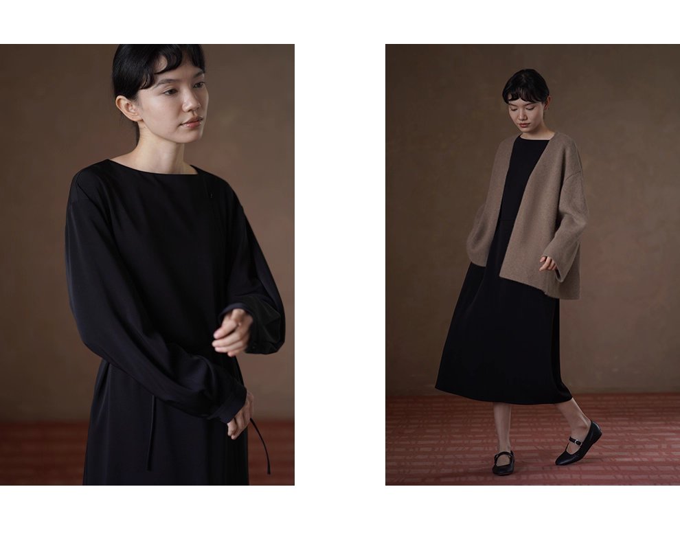 簡約乾淨線條拉鍊不規則門襟設計通勤寬鬆顯瘦洋裝女