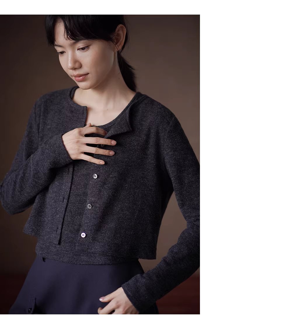 一衣多穿實用兩件套鬆軟彈性基礎背心開襟衫顯瘦套裝女,一衣多穿實用兩件套鬆軟彈性基礎背心開襟衫顯瘦套裝女,HBEW1135,一衣多穿實用兩件套鬆軟彈性基礎背心開襟衫顯瘦套裝女,兩件式套裝,簡約質感