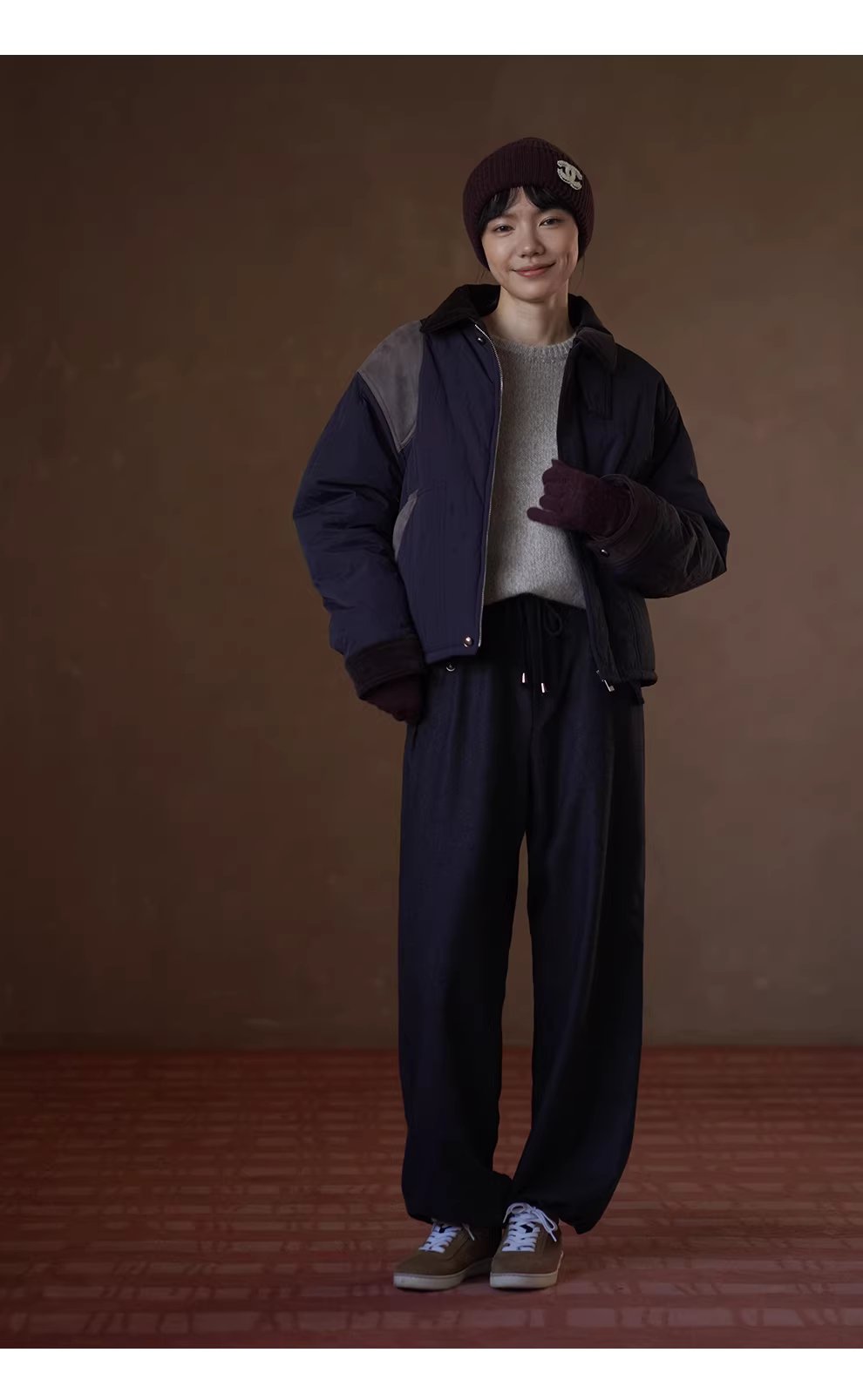 跳蚤市集復古撞色麂皮拼接燈芯絨翻領微寬鬆棉服短外套,跳蚤市集復古撞色麂皮拼接燈芯絨翻領微寬鬆棉服短外套,HBEW5101,跳蚤市集復古撞色麂皮拼接燈芯絨翻領微寬鬆棉服短外套,復古造型,保暖舒適