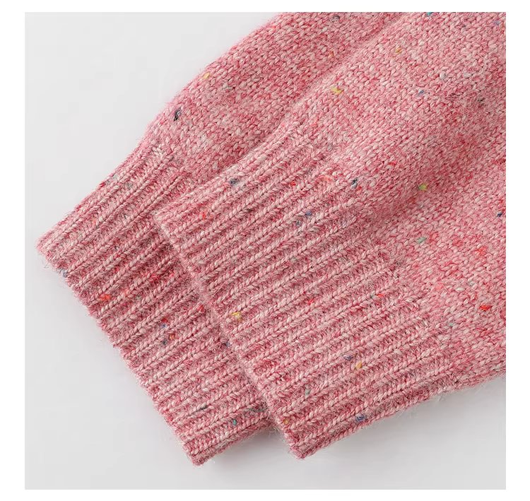 半開領麻花羊毛毛衣女冬季新款甜美彩點長袖上衣,半開領麻花羊毛毛衣女冬季新款甜美彩點長袖上衣,HBEW5106,半開領麻花羊毛毛衣女冬季新款甜美彩點長袖上衣,半開排扣,麻花針織