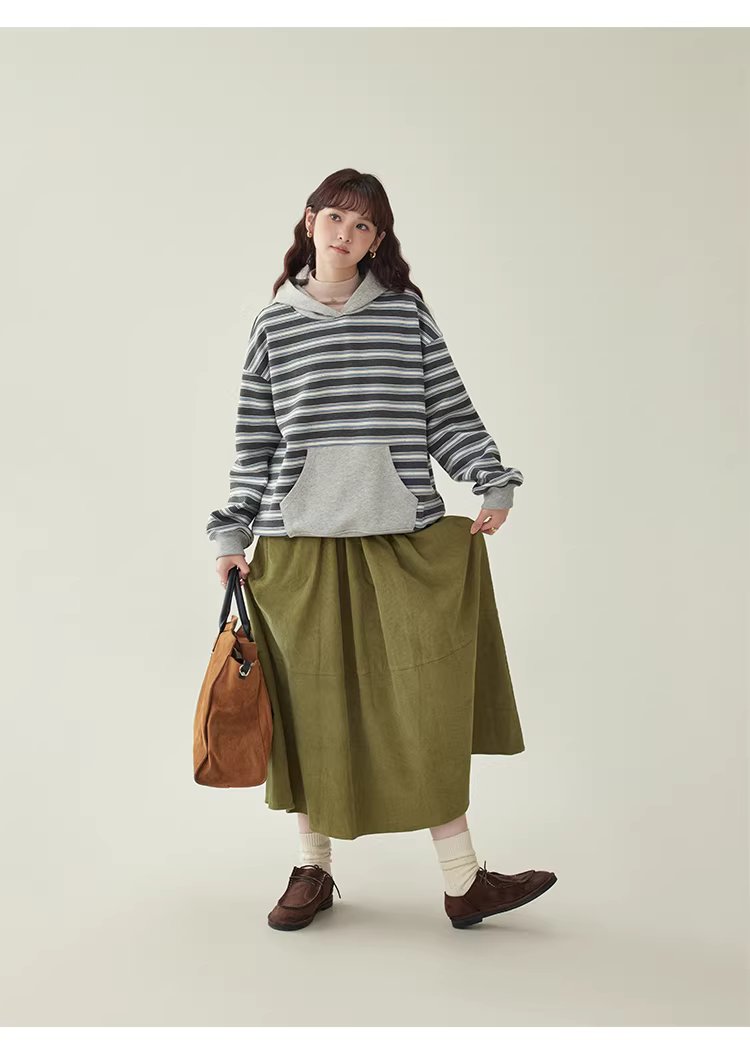 卡其綠燈芯絨高腰半身裙女25冬季新款純棉a字中長裙,卡其綠燈芯絨高腰半身裙女25冬季新款純棉a字中長裙,HBEW2032,卡其綠燈芯絨高腰半身裙女25冬季新款純棉a字中長裙,A字裙型,燈芯絨