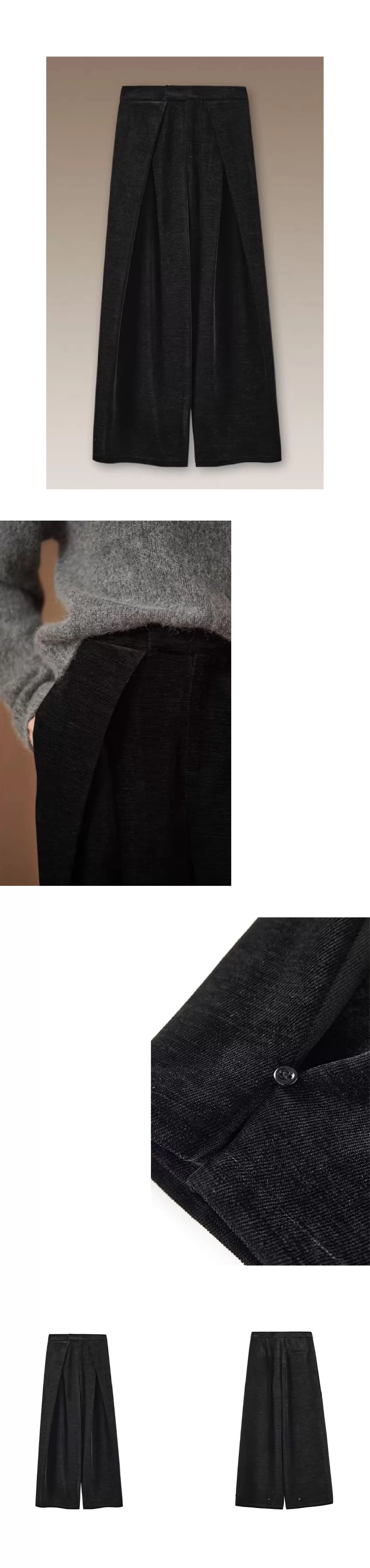 低調暗夜光澤品質絲絨長褲寬鬆顯瘦遮肉高腰通勤闊腿褲,低調暗夜光澤品質絲絨長褲寬鬆顯瘦遮肉高腰通勤闊腿褲,HBEW3053,低調暗夜光澤品質絲絨長褲寬鬆顯瘦遮肉高腰通勤闊腿褲,闊腿寬褲,不挑腿型