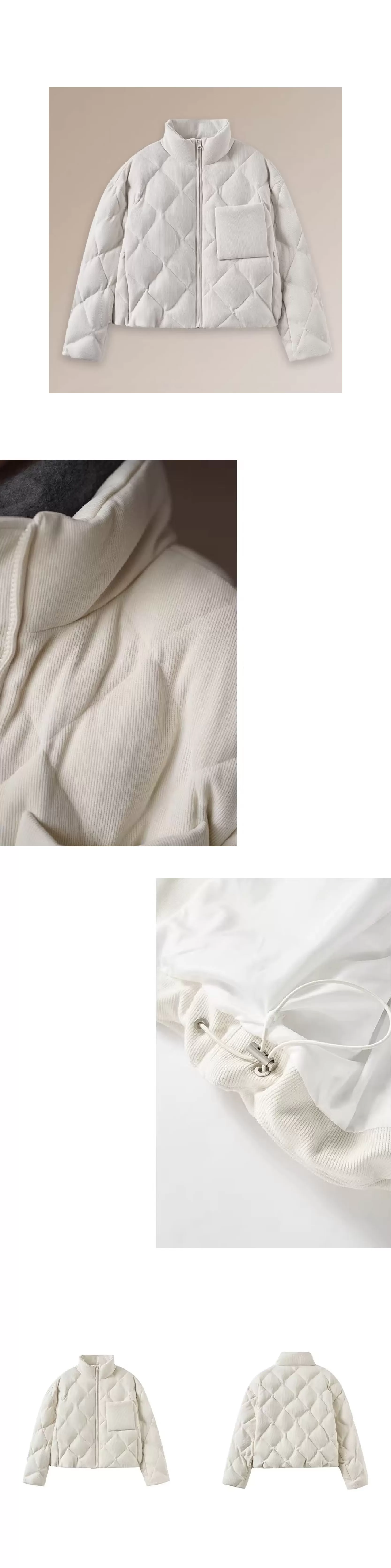 香濃牛乳茶軟糯絨感肌理棉衣立領寬鬆菱格絎棉保暖外套,香濃牛乳茶軟糯絨感肌理棉衣立領寬鬆菱格絎棉保暖外套,HBEW5115,香濃牛乳茶軟糯絨感肌理棉衣立領寬鬆菱格絎棉保暖外套,立領外套,菱格車線