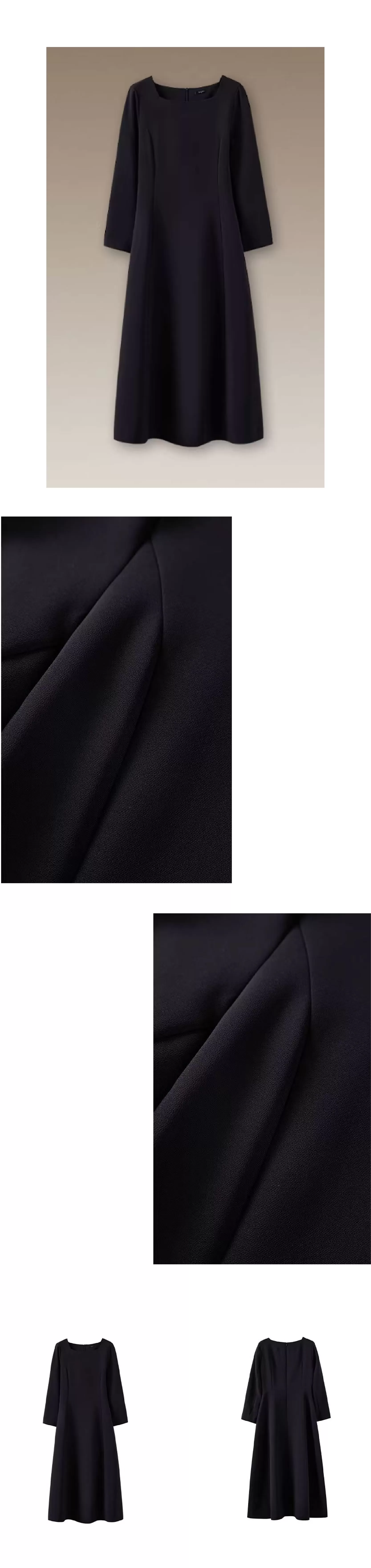 高定級小黑裙抗皺骨感垂順優雅公主線收腰大裙擺洋裝,高定級小黑裙抗皺骨感垂順優雅公主線收腰大裙擺洋裝,HBEW7068,高定級小黑裙抗皺骨感垂順優雅公主線收腰大裙擺洋裝,方領設計,抗皺面料