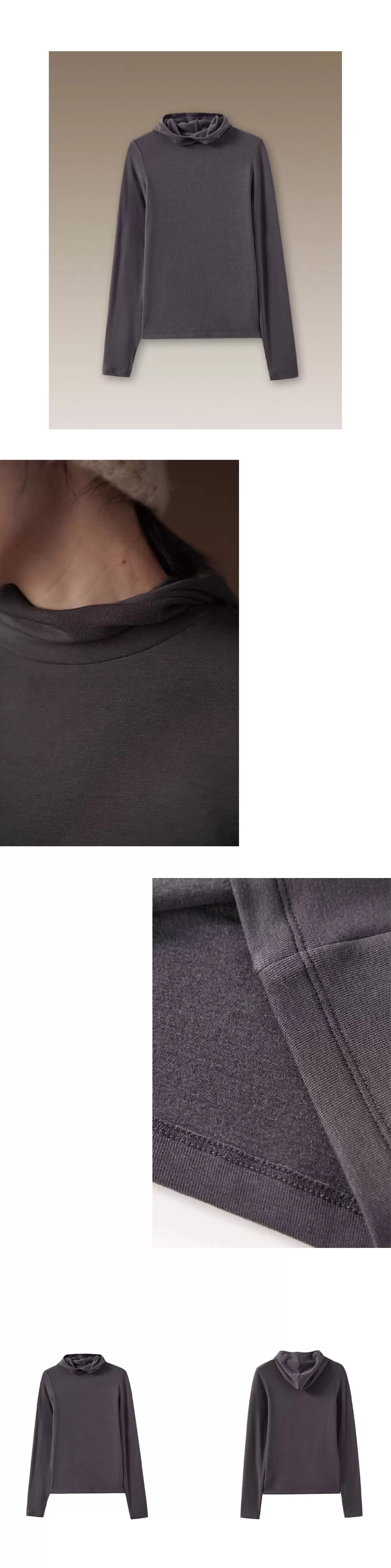 黃金內搭綿羊毛萊賽爾混紡彈性修身正肩高領連帽上衣女,黃金內搭綿羊毛萊賽爾混紡彈性修身正肩高領連帽上衣女,HBEW1201,黃金內搭綿羊毛萊賽爾混紡彈性修身正肩高領連帽上衣女,簡約合身,羊毛混紡