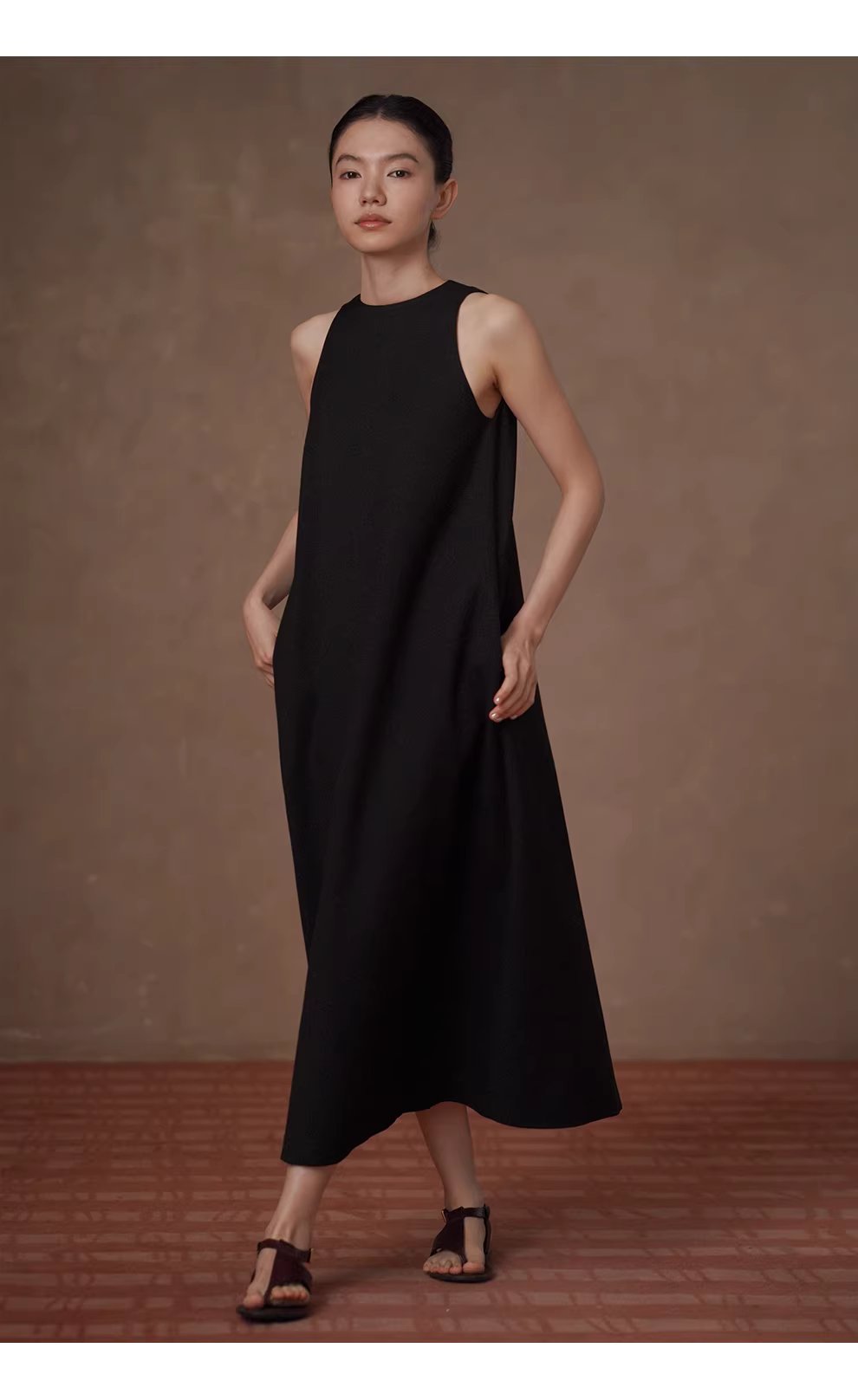 搖曳步履優雅A字顯瘦廓形圓領背心長款通勤垂感洋裝,搖曳步履優雅A字顯瘦廓形圓領背心長款通勤垂感洋裝,HBFS7009,搖曳步履優雅A字顯瘦廓形圓領背心長款通勤垂感洋裝,親膚舒適,簡約剪裁