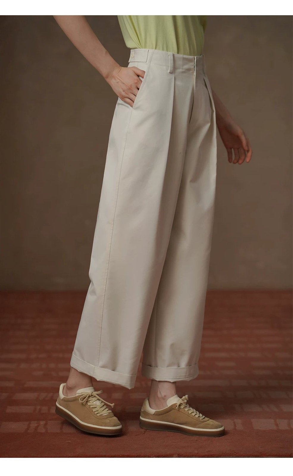 日常嚴選斜紋紗卡棉挺括寬鬆顯瘦遮肉高腰直筒休閒長褲,日常嚴選斜紋紗卡棉挺括寬鬆顯瘦遮肉高腰直筒休閒長褲,HBFS3004,日常嚴選斜紋紗卡棉挺括寬鬆顯瘦遮肉高腰直筒休閒長褲,挺版有型,調節褲頭