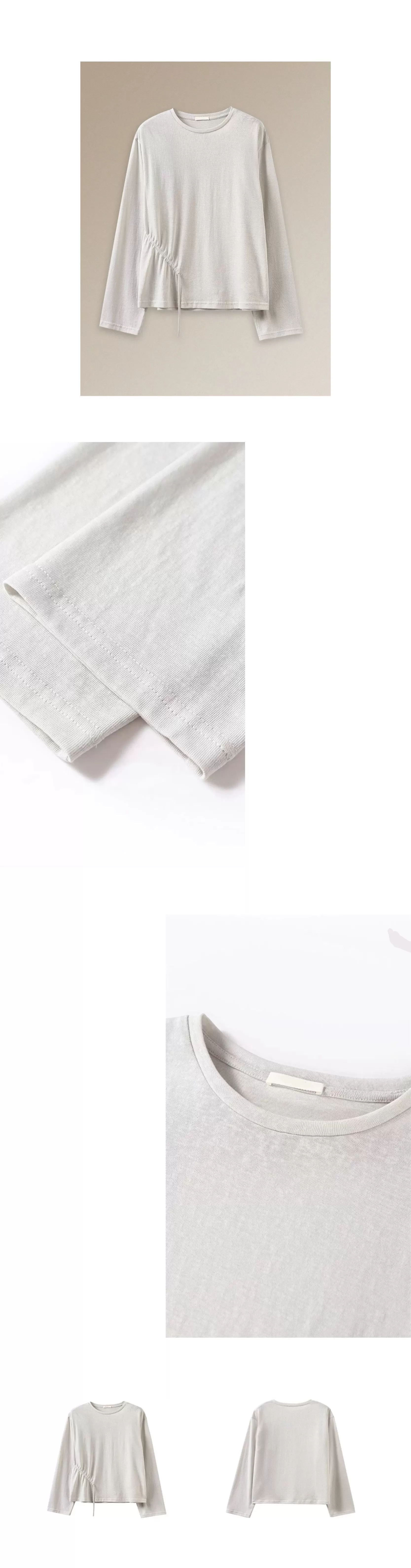 桑蠶絲亞麻棉清透涼爽下擺抽繩圓領寬鬆顯瘦長袖上衣女,桑蠶絲亞麻棉清透涼爽下擺抽繩圓領寬鬆顯瘦長袖上衣女,HBFS1020,桑蠶絲亞麻棉清透涼爽下擺抽繩圓領寬鬆顯瘦長袖上衣女,面料細緻,側縫抽褶