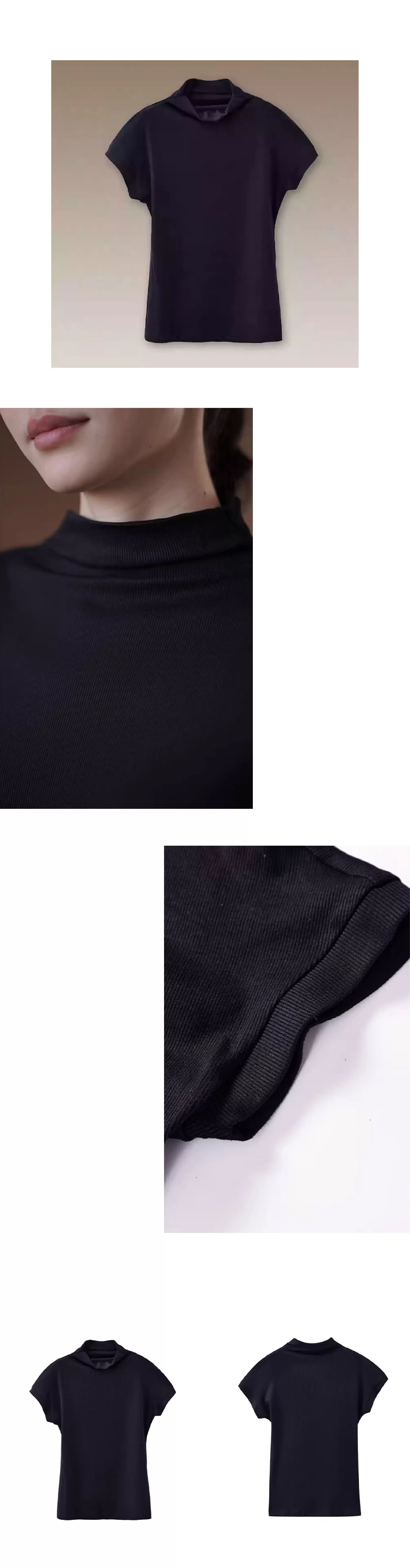 氣質up高彈塑形合身半高領小飛袖基本款顯瘦軟垂通勤T恤,氣質up高彈塑形合身半高領小飛袖基本款顯瘦軟垂通勤T恤,HBFS1060,氣質up高彈塑形合身半高領小飛袖基本款顯瘦軟垂通勤T恤,半高領,修身版型