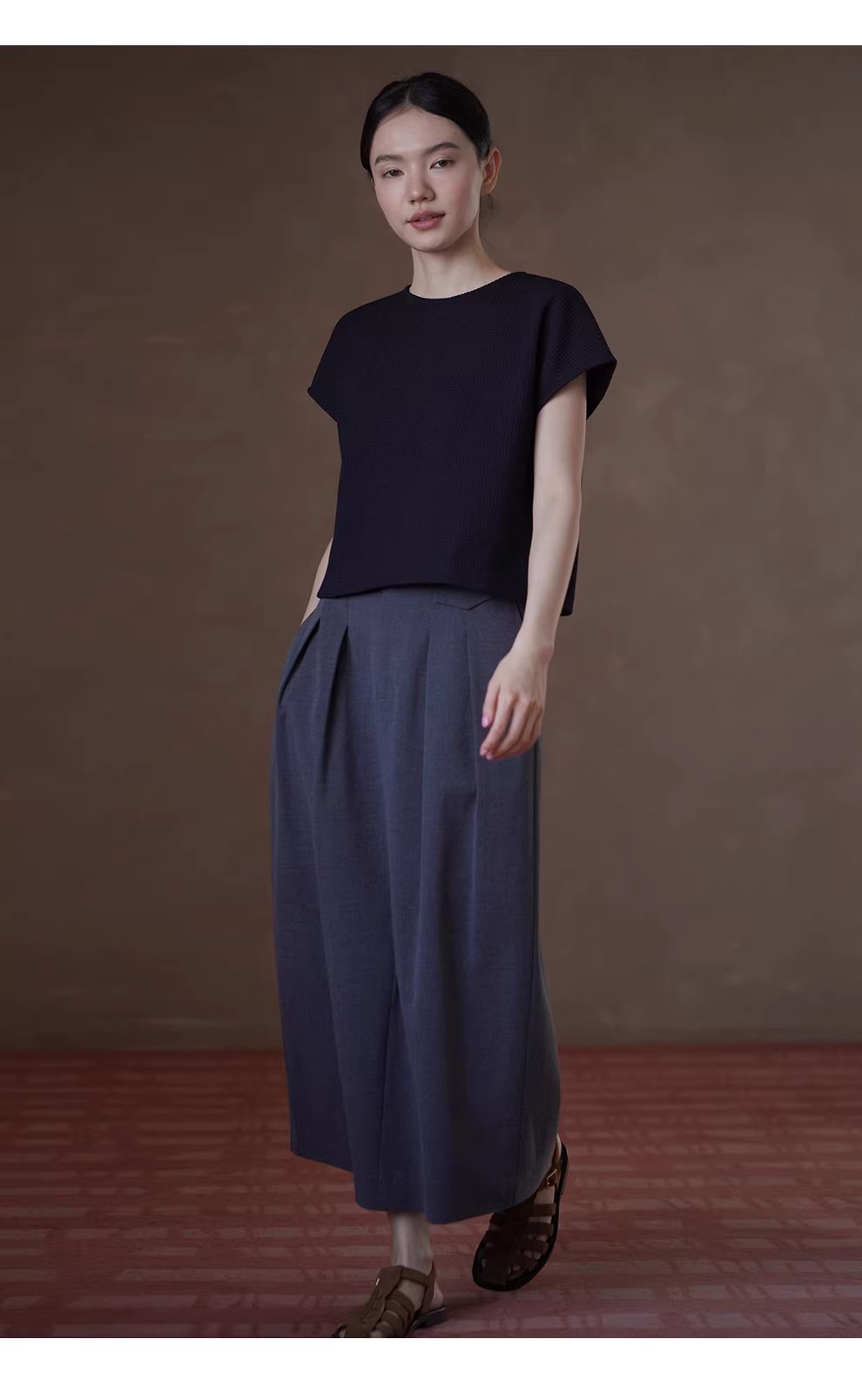 極簡的舒適感華夫格肌理連肩袖設計寬鬆挺括顯瘦通勤T恤,極簡的舒適感華夫格肌理連肩袖設計寬鬆挺括顯瘦通勤T恤,HBFS1069,極簡的舒適感華夫格肌理連肩袖設計寬鬆挺括顯瘦通勤T恤,舒適華夫格,連肩設計