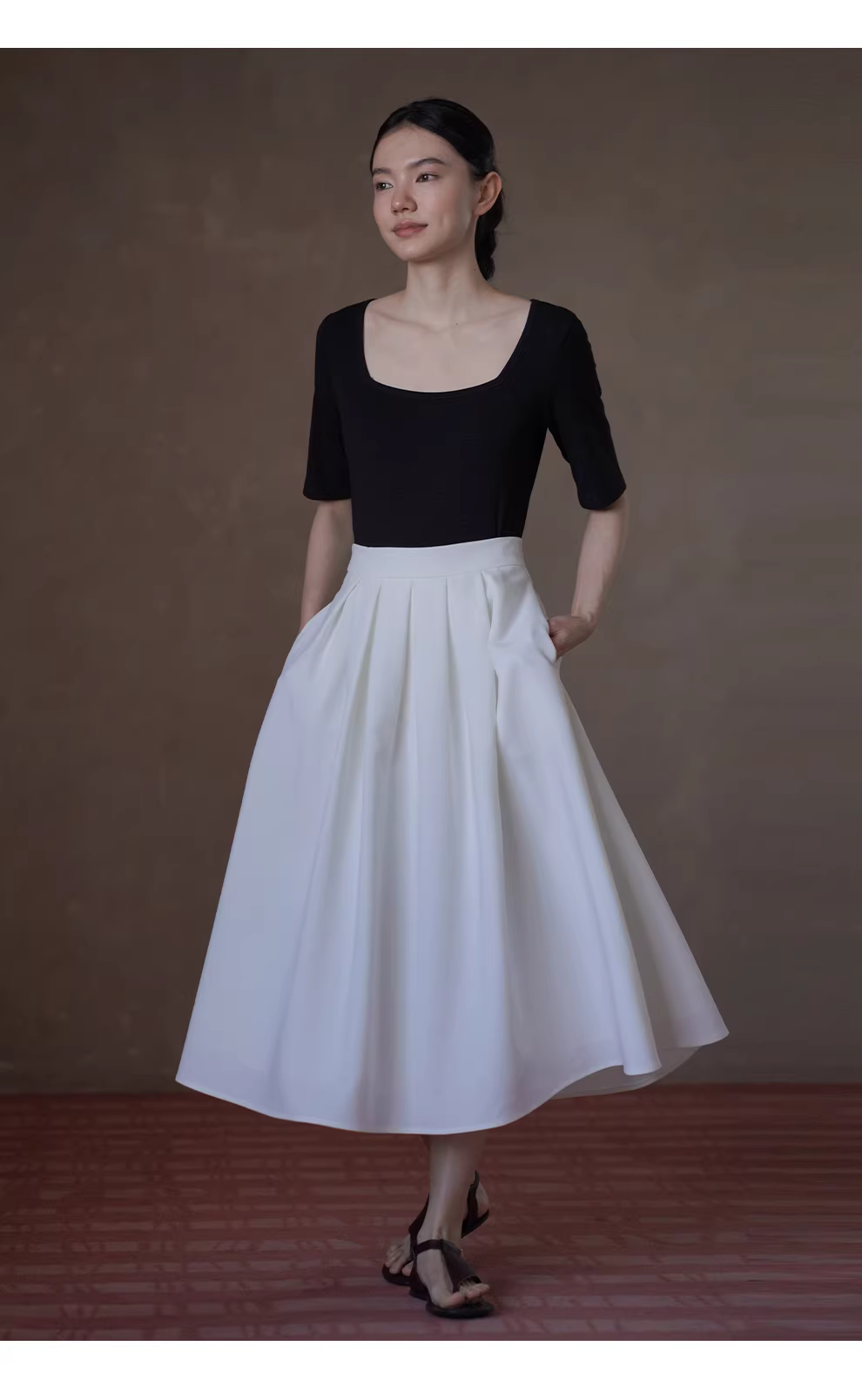 天鵝湖優雅氣質上衣方領中袖通勤顯瘦不挑人彈性修身T恤,天鵝湖優雅氣質上衣方領中袖通勤顯瘦不挑人彈性修身T恤,HBFS1070,天鵝湖優雅氣質上衣方領中袖通勤顯瘦不挑人彈性修身T恤,方領設計,修身顯瘦