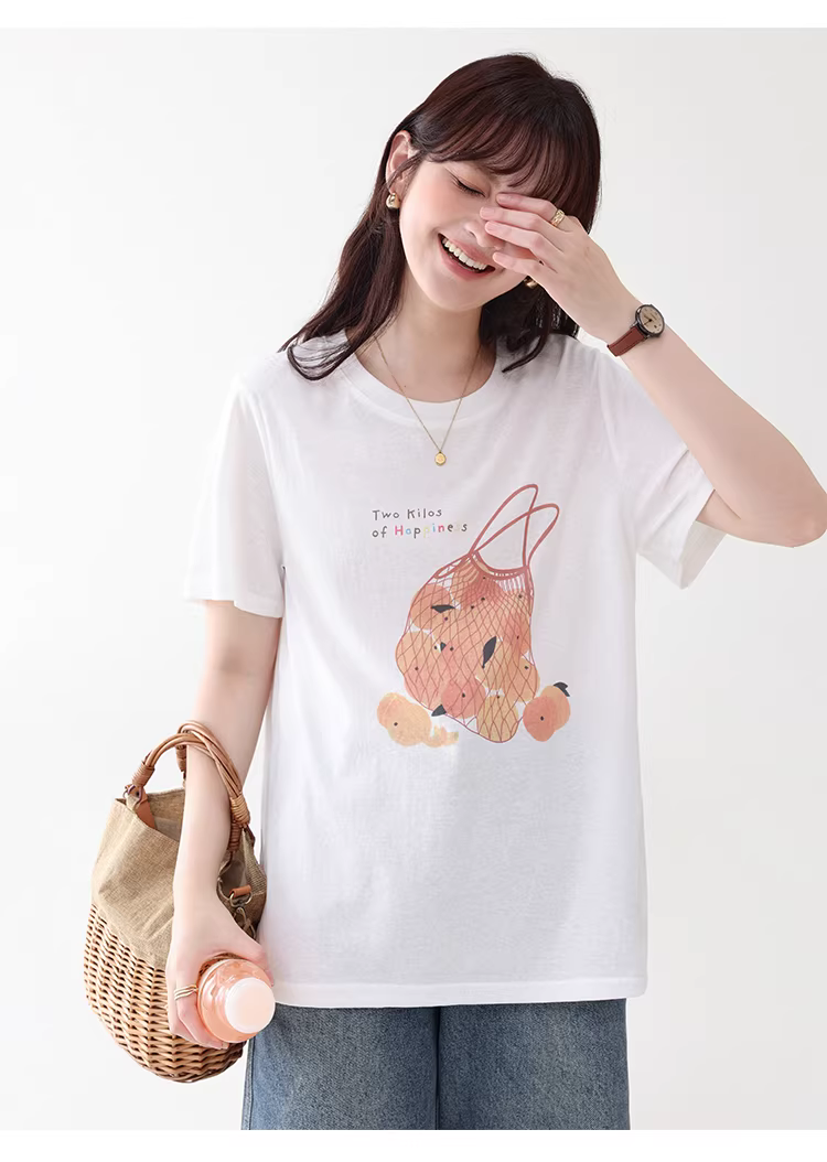 時尚塗鴉印花白色短袖T恤女夏新款寬鬆顯瘦圓領上衣,時尚塗鴉印花白色短袖T恤女夏新款寬鬆顯瘦圓領上衣,HBFS1083,時尚塗鴉印花白色短袖T恤女夏新款寬鬆顯瘦圓領上衣,童趣印花,百搭實穿