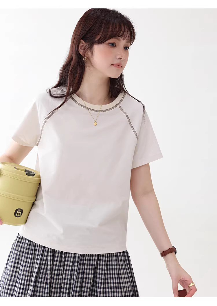 日系反線插肩袖T恤女26夏季新款通勤寬鬆上衣,日系反線插肩袖T恤女26夏季新款通勤寬鬆上衣,HBFS1087,日系反線插肩袖T恤女26夏季新款通勤寬鬆上衣,插肩袖,寬鬆舒適