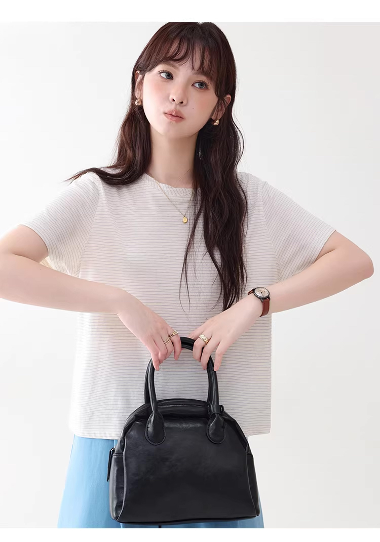 扭結圓領棉麻感條紋T恤女夏季新款寬鬆短袖上衣,扭結圓領棉麻感條紋T恤女夏季新款寬鬆短袖上衣,HBFS1089,扭結圓領棉麻感條紋T恤女夏季新款寬鬆短袖上衣,條紋造型,棉麻材質