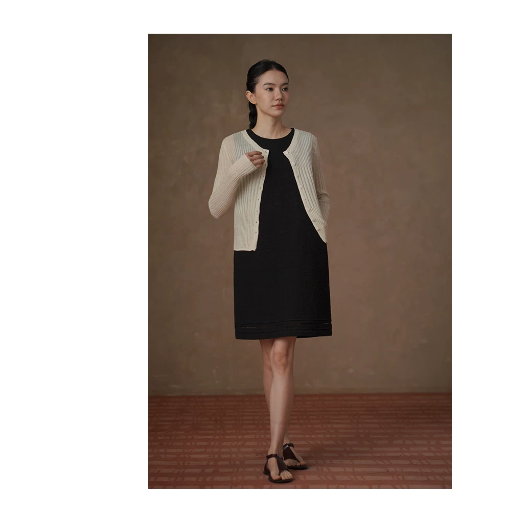 簡約萊賽爾棉寬鬆直筒圓領短洋裝下擺鏤空花邊裙子,簡約萊賽爾棉寬鬆直筒圓領短洋裝下擺鏤空花邊裙子,HBFS7047,簡約萊賽爾棉寬鬆直筒圓領短洋裝下擺鏤空花邊裙子,涼感不悶,清爽俐落