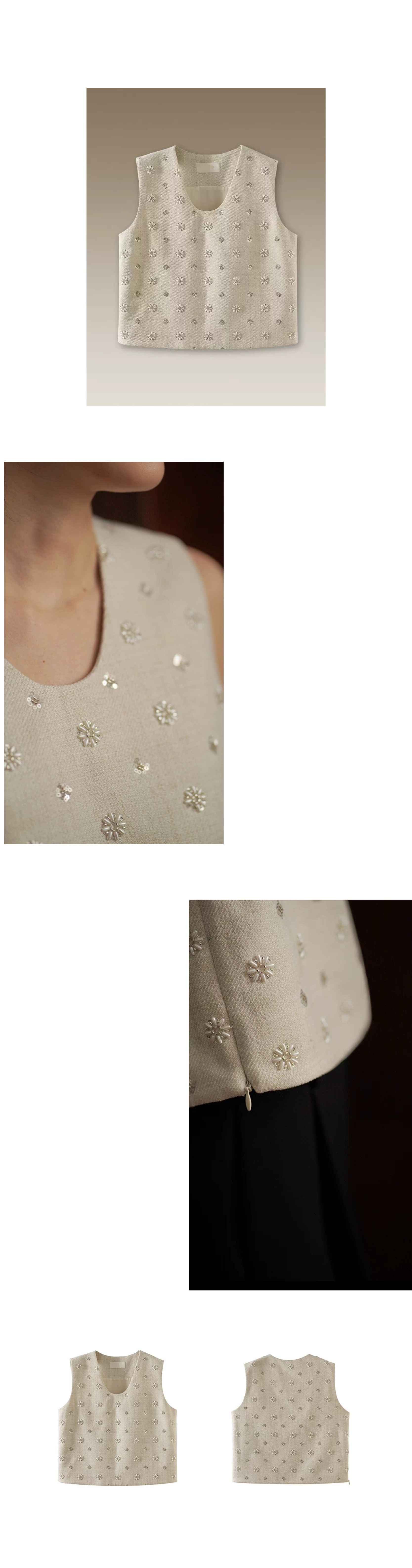 重磅手工釘珠無袖U領寬鬆貴氣千金氣質上衣顯瘦無袖背心,重磅手工釘珠無袖U領寬鬆貴氣千金氣質上衣顯瘦無袖背心,HBFS1109,重磅手工釘珠無袖U領寬鬆貴氣千金氣質上衣顯瘦無袖背心,小香名媛,亮片珠珠