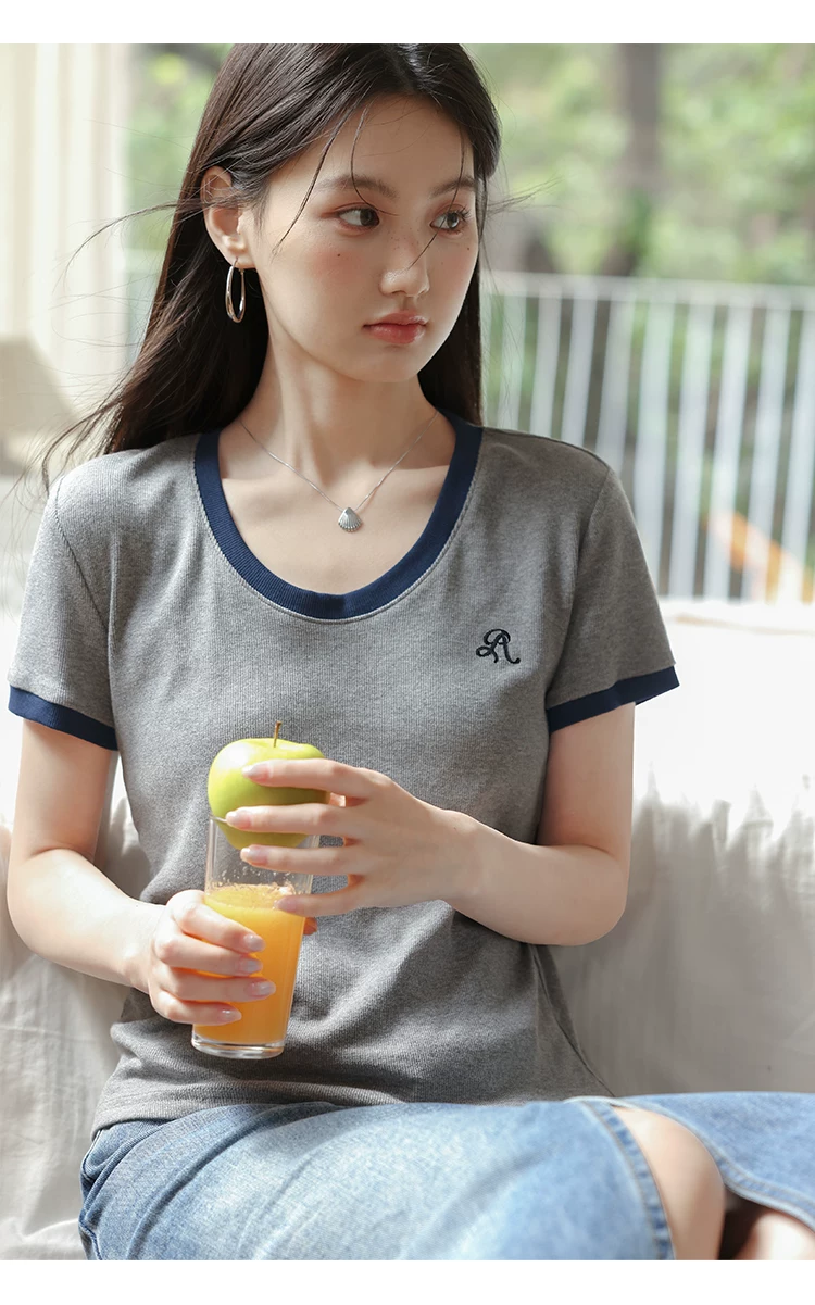 大尺碼胖mm巨遮肚夏裝正肩短袖T恤女2026新款寬鬆灰色上衣女,大尺碼胖mm巨遮肚夏裝正肩短袖T恤女2026新款寬鬆灰色上衣女,HBFS1302,大尺碼胖mm巨遮肚夏裝正肩短袖T恤女2026新款寬鬆灰色上衣女,中大尺碼,撞色拼接