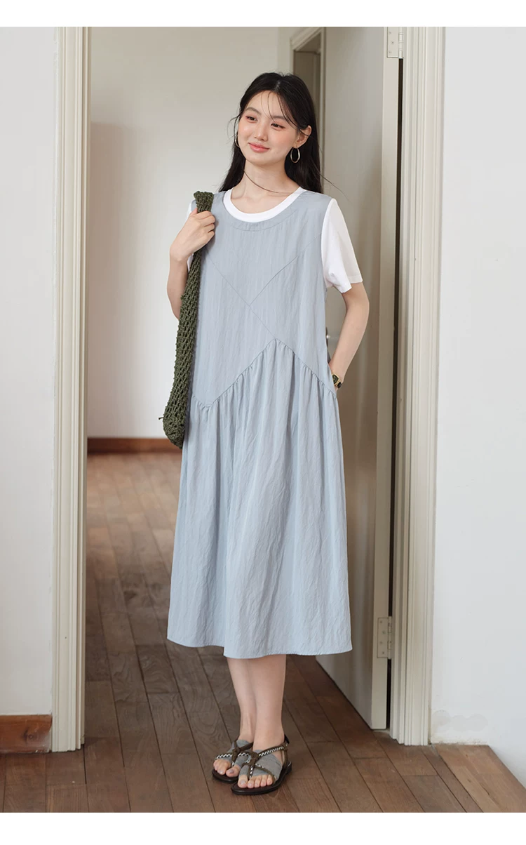 假兩件短袖小眾不撞洋裝女夏2026新款胖mm大尺碼絕美裙子,假兩件短袖小眾不撞洋裝女夏2026新款胖mm大尺碼絕美裙子,HBFS7159,假兩件短袖小眾不撞洋裝女夏2026新款胖mm大尺碼絕美裙子,中大尺碼,拼接造型