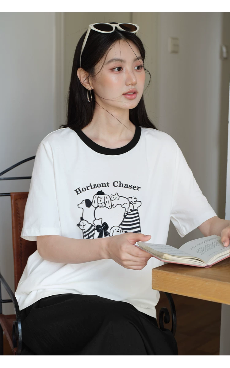 大尺碼刺繡短袖動物圖案T恤女夏2026新款微胖巨好看白色上衣,大尺碼刺繡短袖動物圖案T恤女夏2026新款微胖巨好看白色上衣,HBFS1314,大尺碼刺繡短袖動物圖案T恤女夏2026新款微胖巨好看白色上衣,中大尺碼,童趣印花