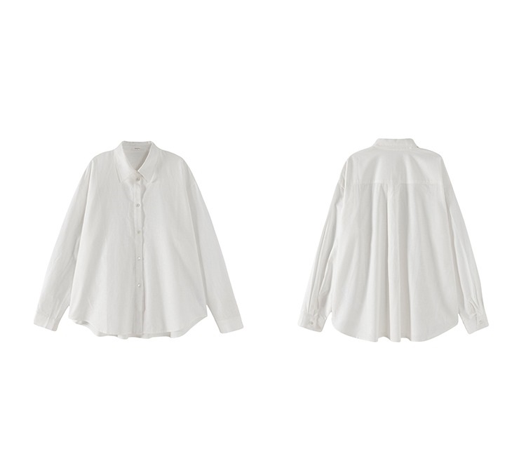澳白襯衫貴氣通勤基礎款寬鬆顯瘦亞麻棉透氣防曬外套上衣