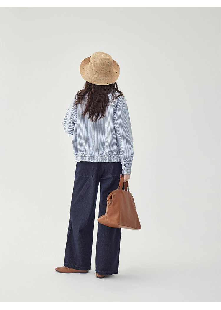 韓國翻領兩面穿拉鍊外套女秋季新款純棉長袖上衣