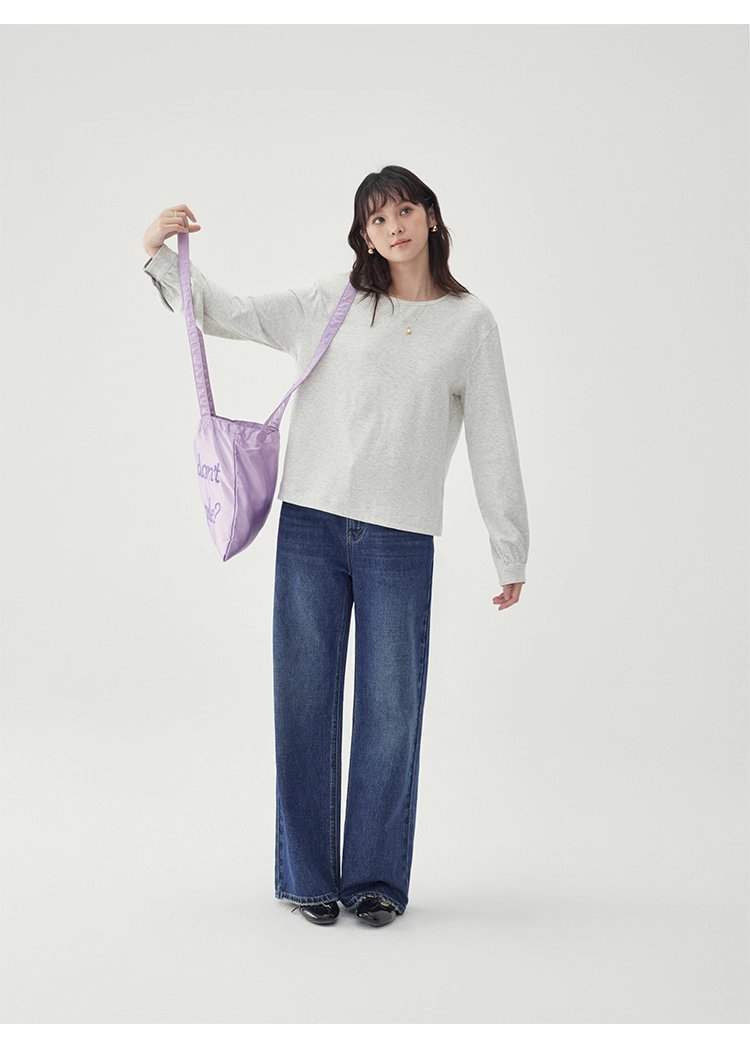 後排扣繫帶圓領衛衣T恤女秋季新款寬鬆長袖上衣