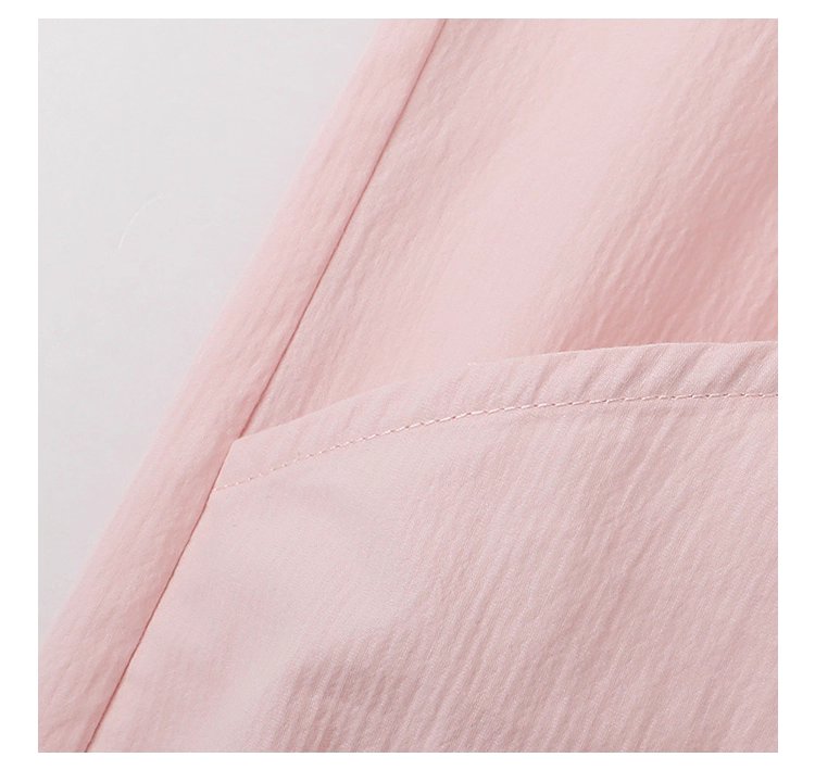 少女感粉紅拉鍊長袖外套女秋季新款翻領短版上衣