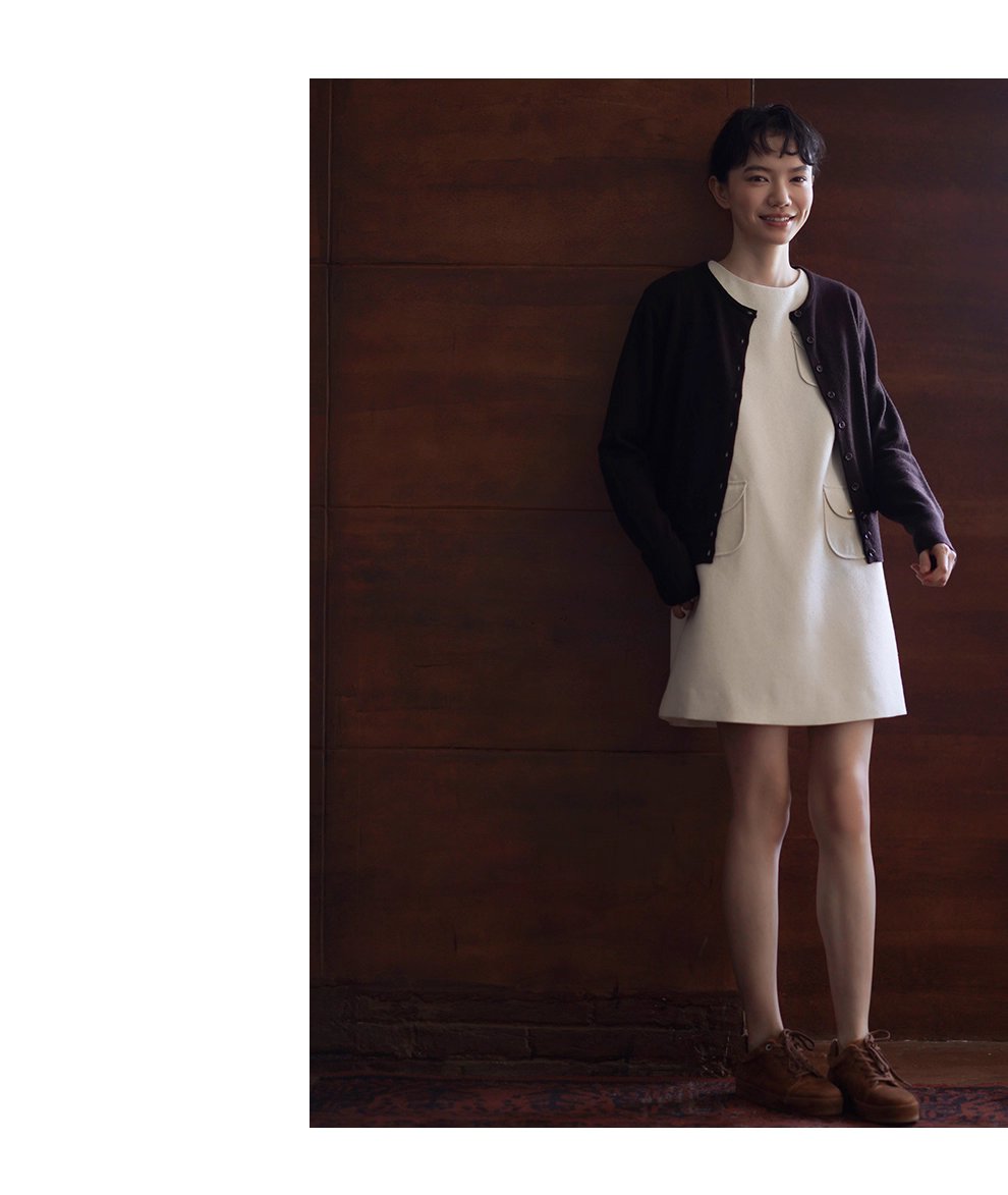 超細美奴羊毛蓬鬆軟糯圓領針織外套寬鬆通勤顯瘦開衫