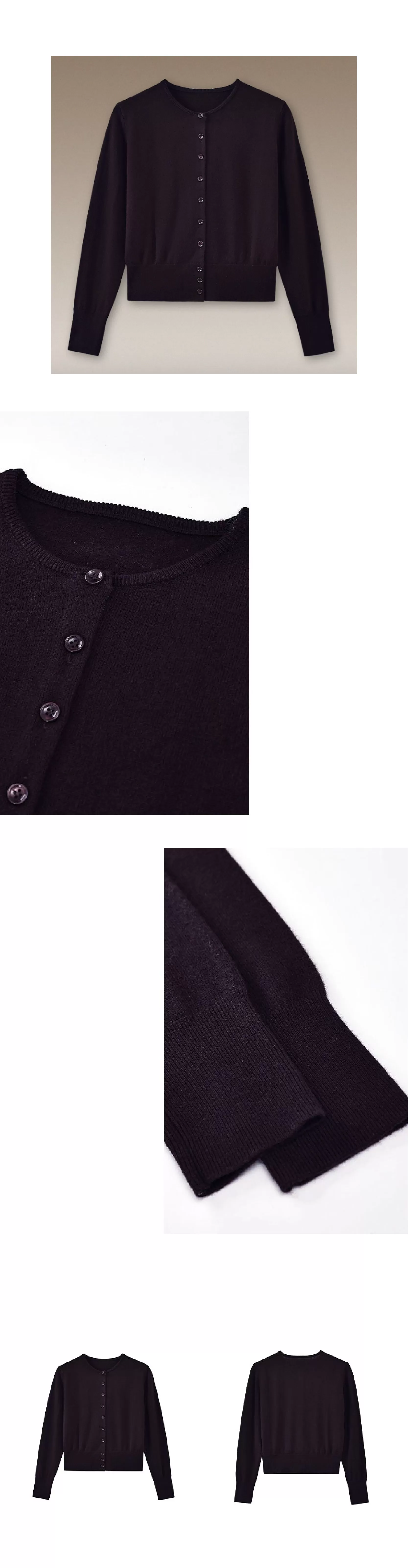 超細美奴羊毛蓬鬆軟糯圓領針織外套寬鬆通勤顯瘦開衫