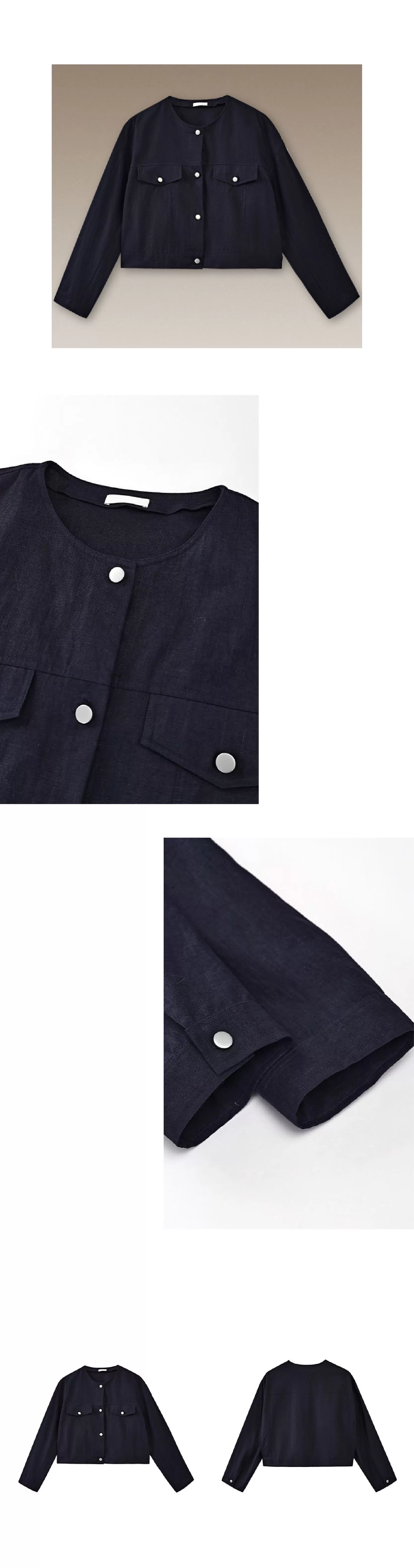 輕工裝挺括透氣苧麻棉寬鬆箱型短長袖顯瘦通勤外套女