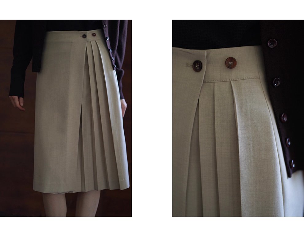 法式通勤一片圍裹式寬鬆直筒高腰不對稱壓褶顯瘦半身裙