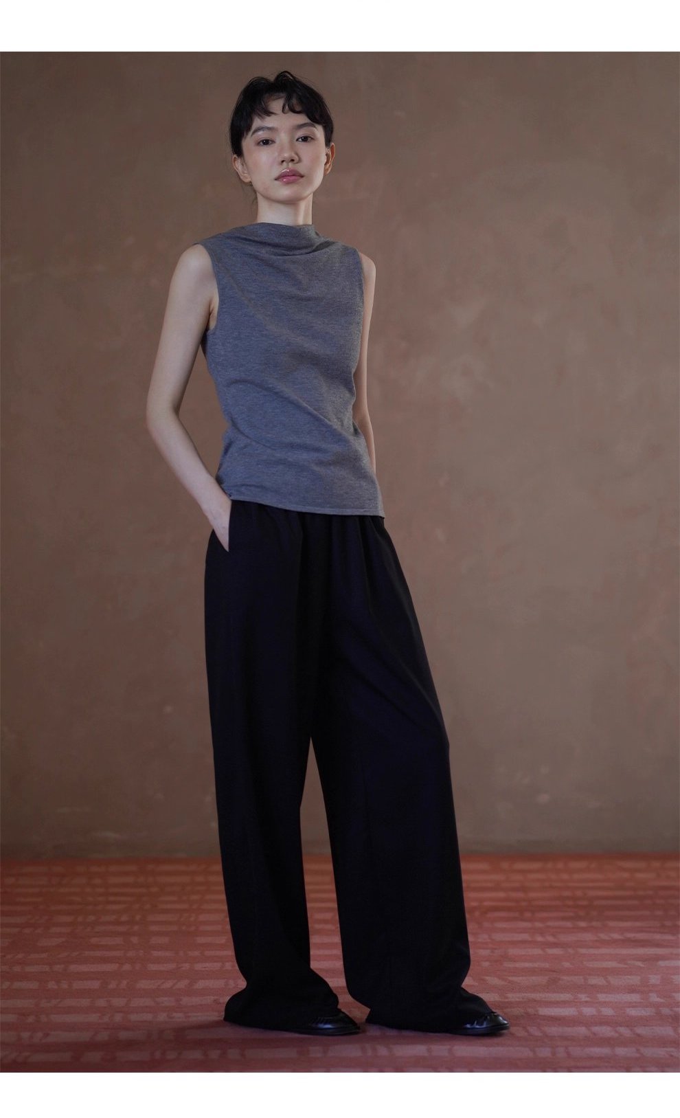 完美包容度長褲鬆緊牛筋高腰不挑人寬鬆垂爽顯瘦通勤褲