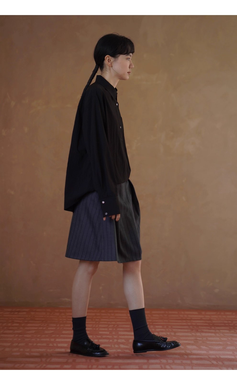 老錢氣質鬆弛寬鬆顯瘦半開門襟襯衫滑爽通勤長袖polo女