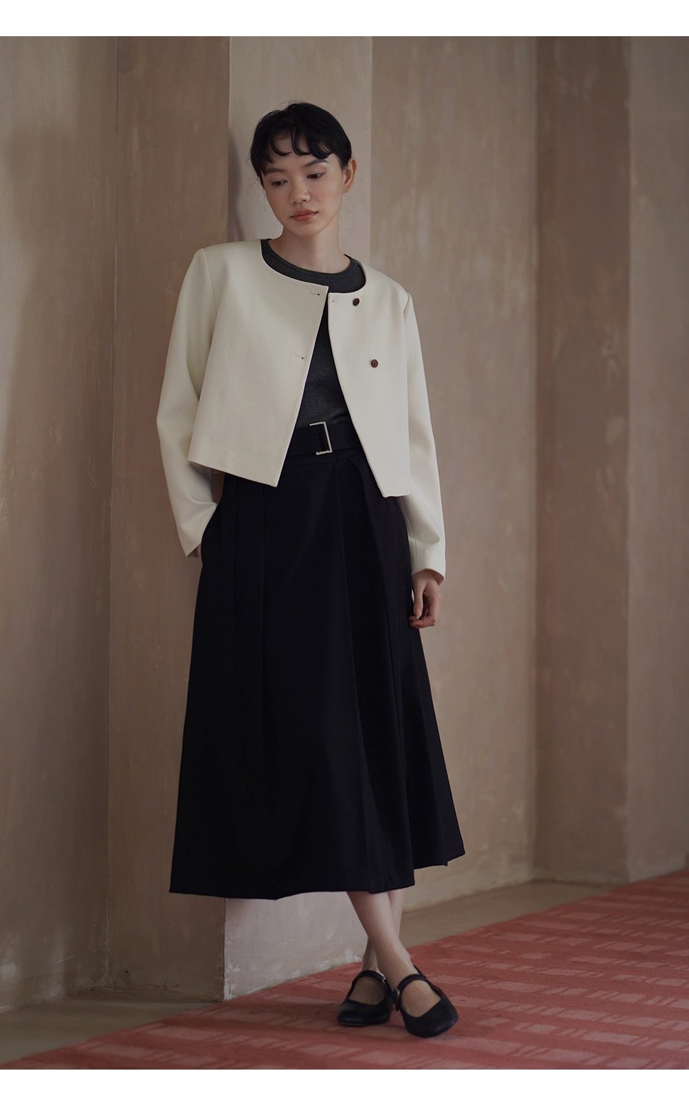 簡約仙品內搭羊毛混紡輕薄合身柔軟親膚圓領針織上衣女