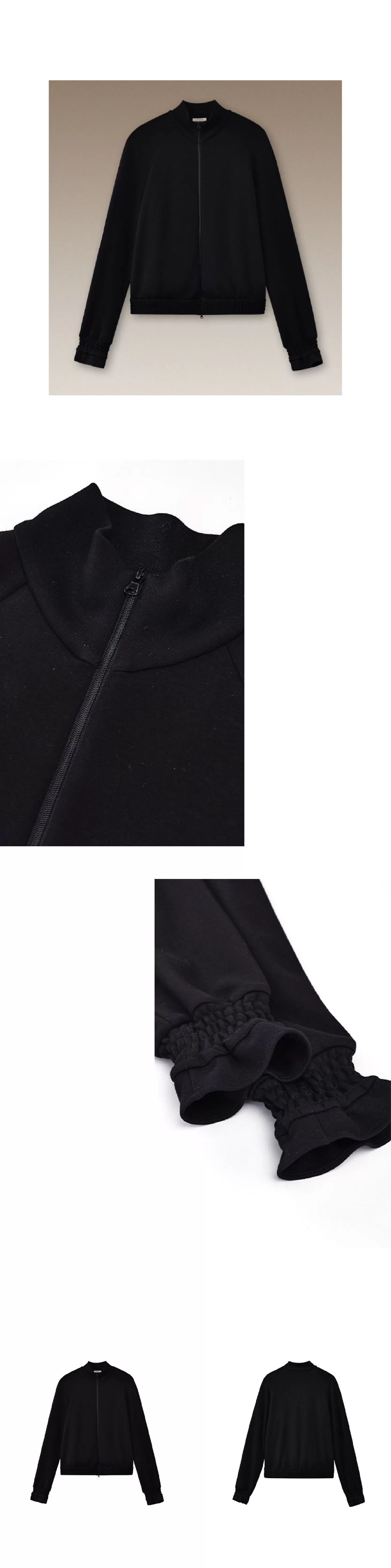 軟糯空氣層垂感寬鬆顯瘦休閒立領外套小眾打攬袖口衛衣