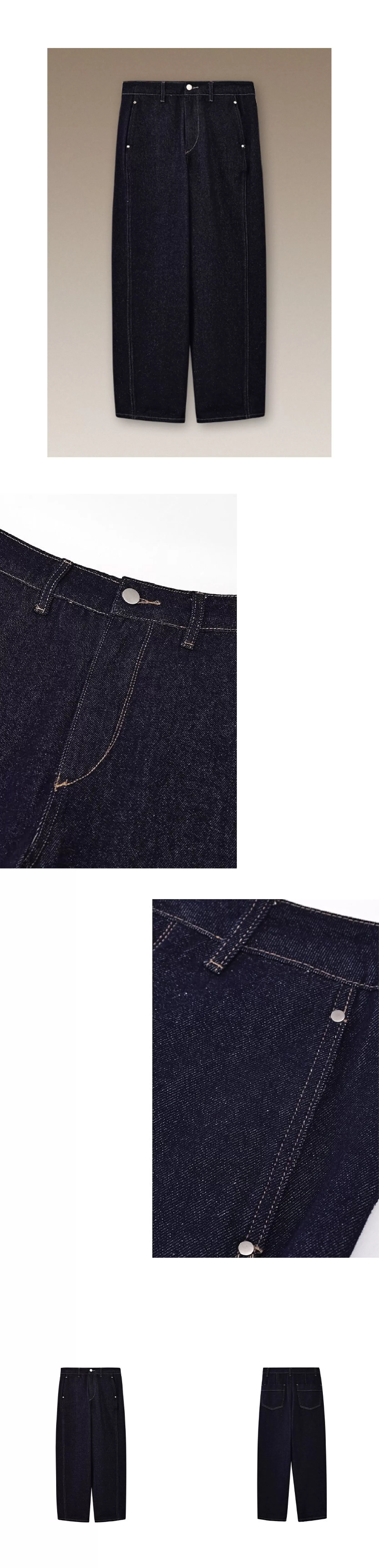 萬年青顯瘦經典版型復古原色直筒高腰不挑人休閒牛仔褲