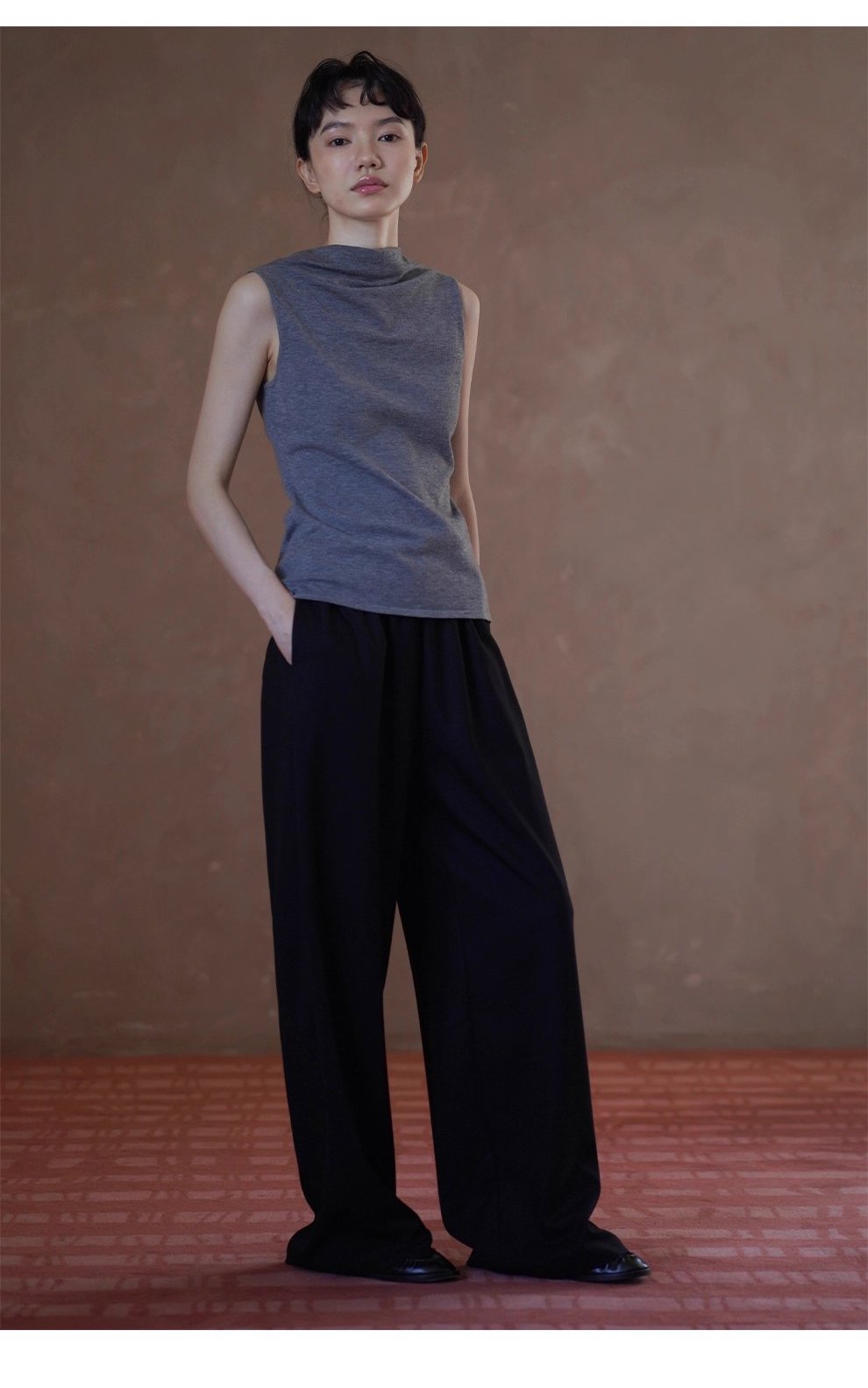 完美包容度長褲鬆緊牛筋高腰不挑人寬鬆垂爽顯瘦通勤褲