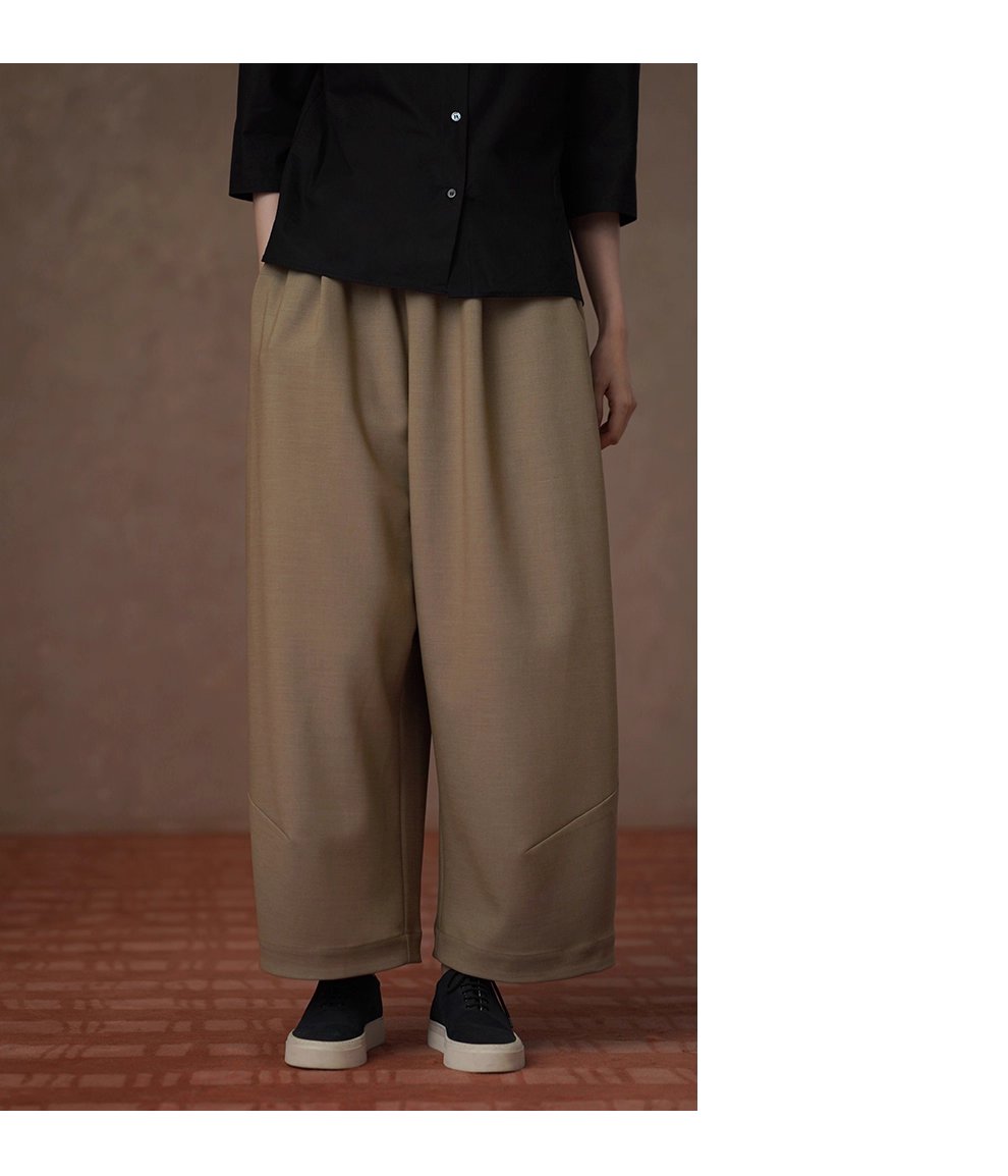 秋日慵懶氛圍鬆緊高腰不挑人顯瘦通勤寬鬆直筒遮肉長褲