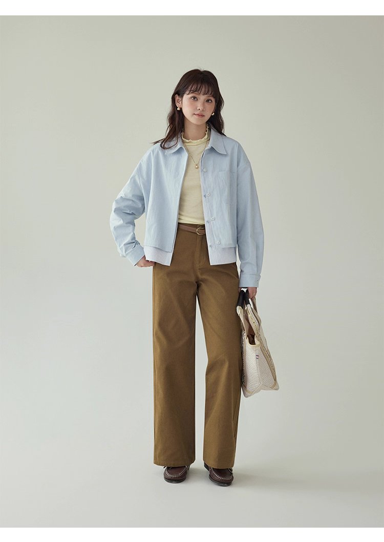 藍色假兩件外套襯衫女秋季超好看單排扣長袖上衣,藍色假兩件外套襯衫女秋季超好看單排扣長袖上衣,HBEW5073,藍色假兩件外套襯衫女秋季超好看單排扣長袖上衣,假兩件式,造型加分