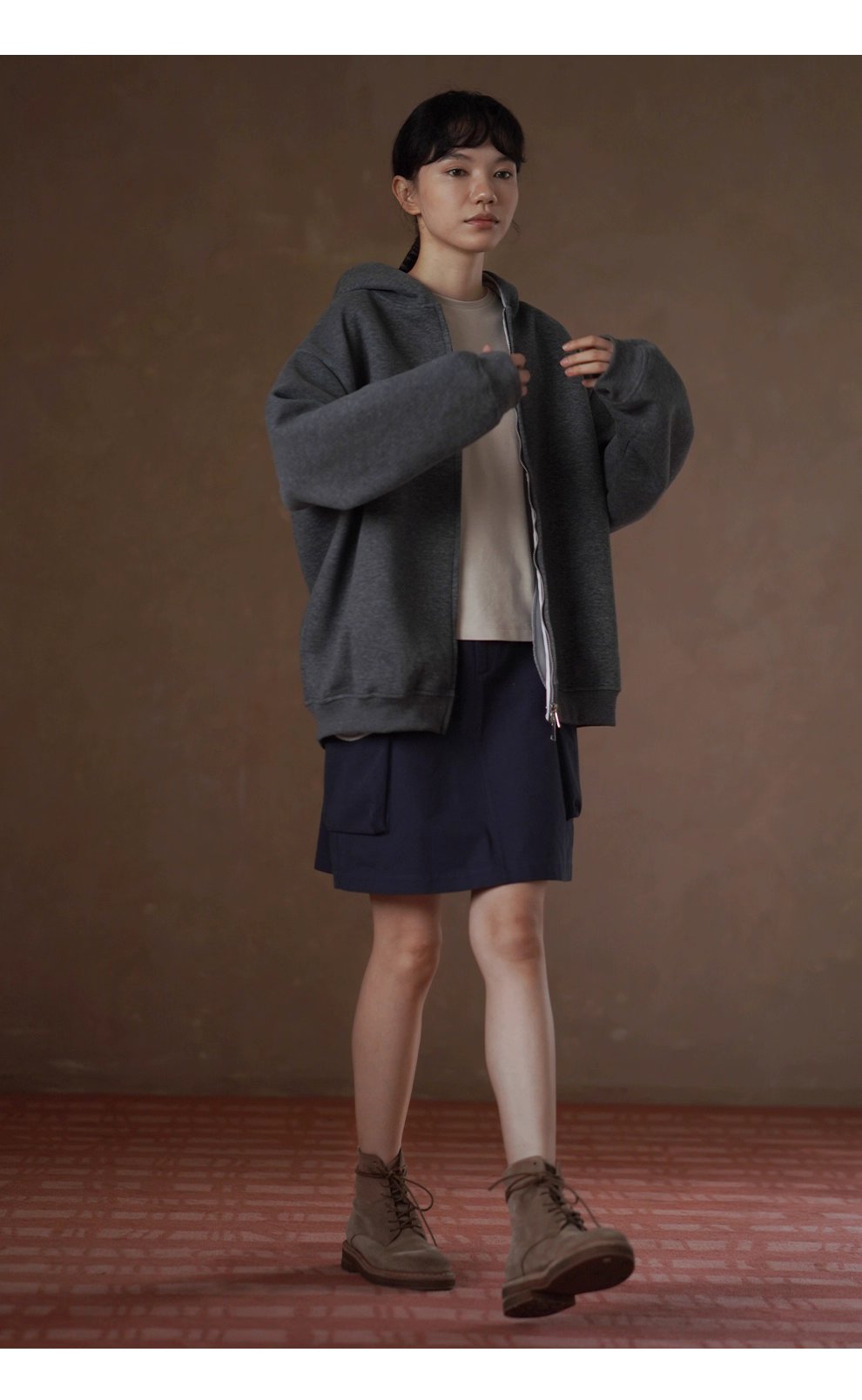 強包容配色基本款內搭可調式連結袖口圓領寬鬆T恤上衣女