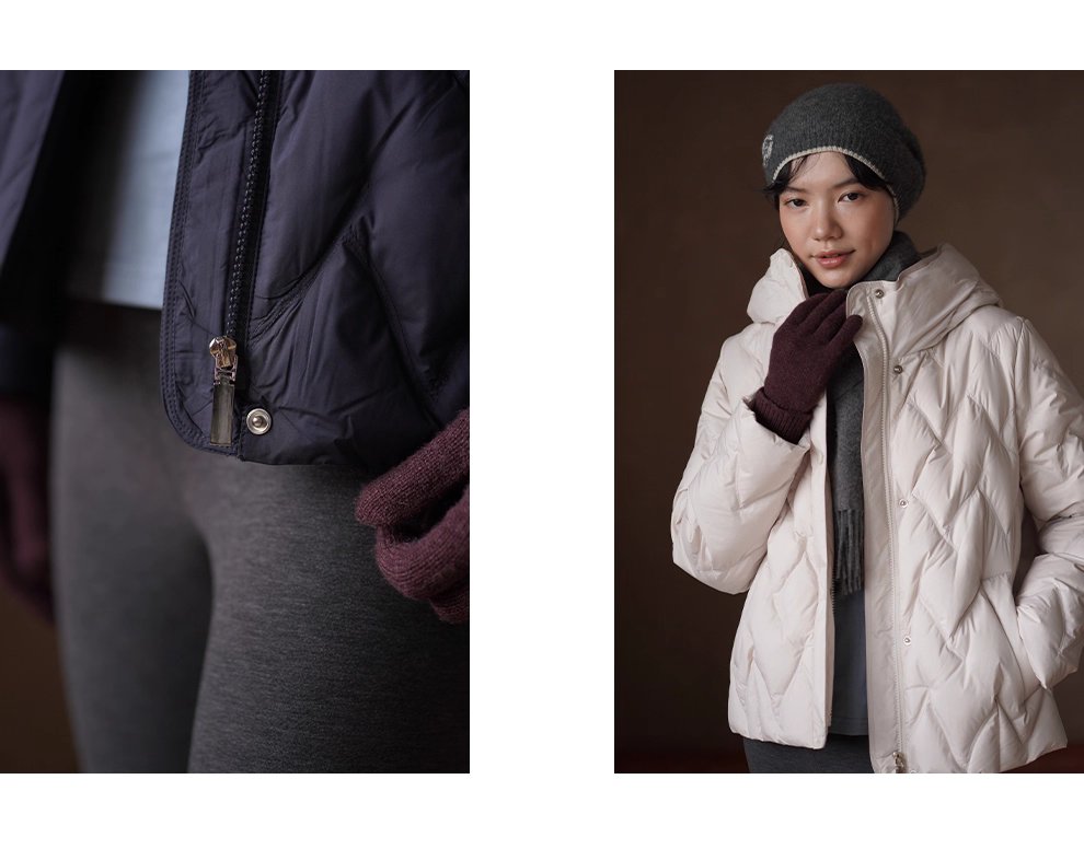 高密仿鑽絨人字紋絎線新國標90白鴨絨連帽短款羽絨衣女