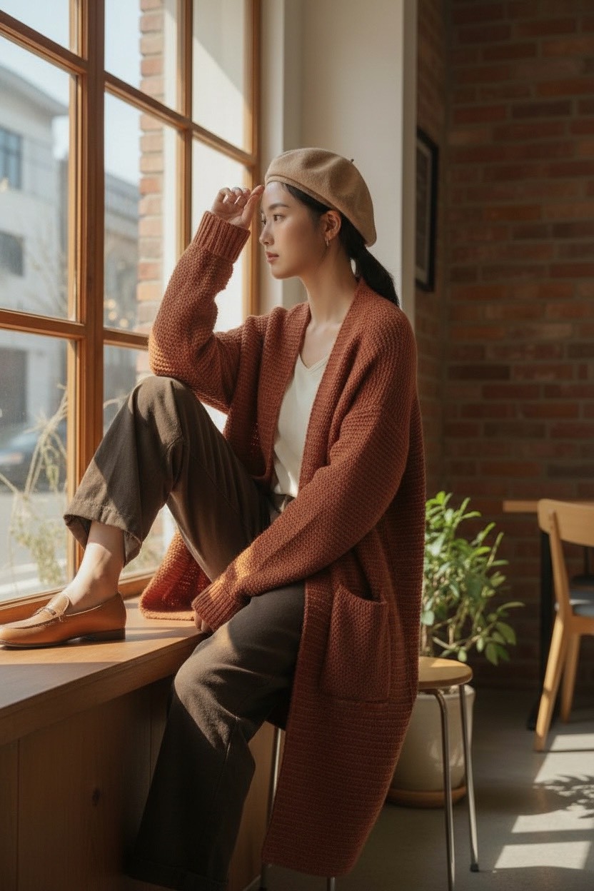 粗線加厚款毛衣外套秋冬慵懶風口袋針織開襟衫,粗線加厚款毛衣外套秋冬慵懶風口袋針織開襟衫,5W165014,粗線加厚款毛衣外套秋冬慵懶風口袋針織開襟衫,百搭實穿,粗針設計